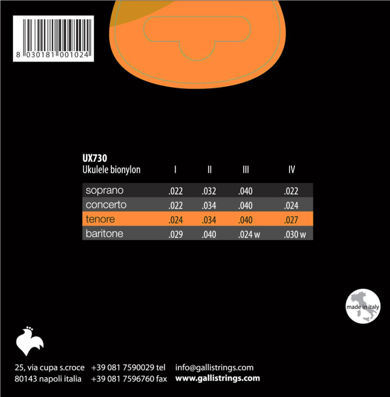 Galli UX730 - struny do ukulele tenorowego - 2