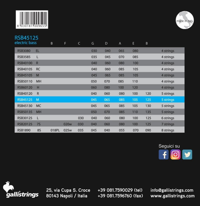 Galli RSB45125 - struny do gitary basowej - 3