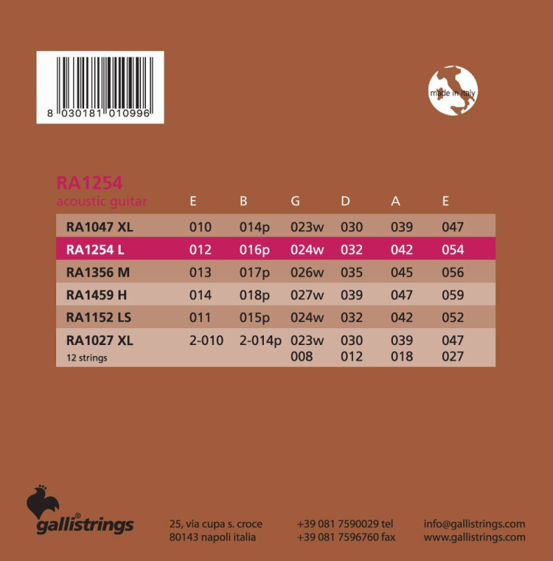 Galli RA1254 Light - struny do gitary akustycznej - 3