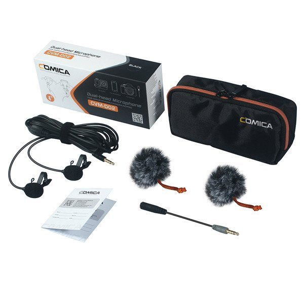 Comica CVM-D02 R 6.0M - podwójny mikrofon lavalier do kamery, aparatu, smartfona - 5