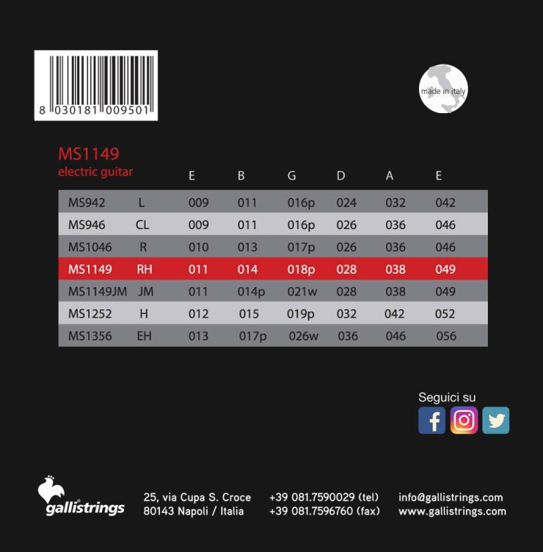 Galli MS1149 Regular Heavy - struny do gitary elektrycznej - 2
