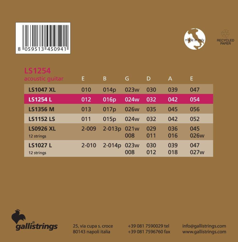 Galli LS1254 Light - struny do gitary akustycznej - 3