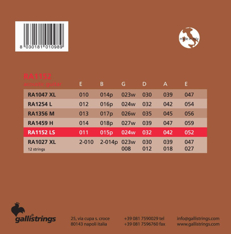 Galli RA1152 Light Special - struny do gitary akustycznej - 3