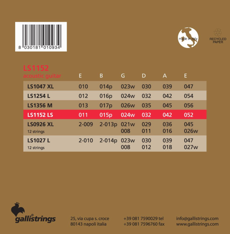 Galli LS1152 Light Special - struny do gitary akustycznej - 3