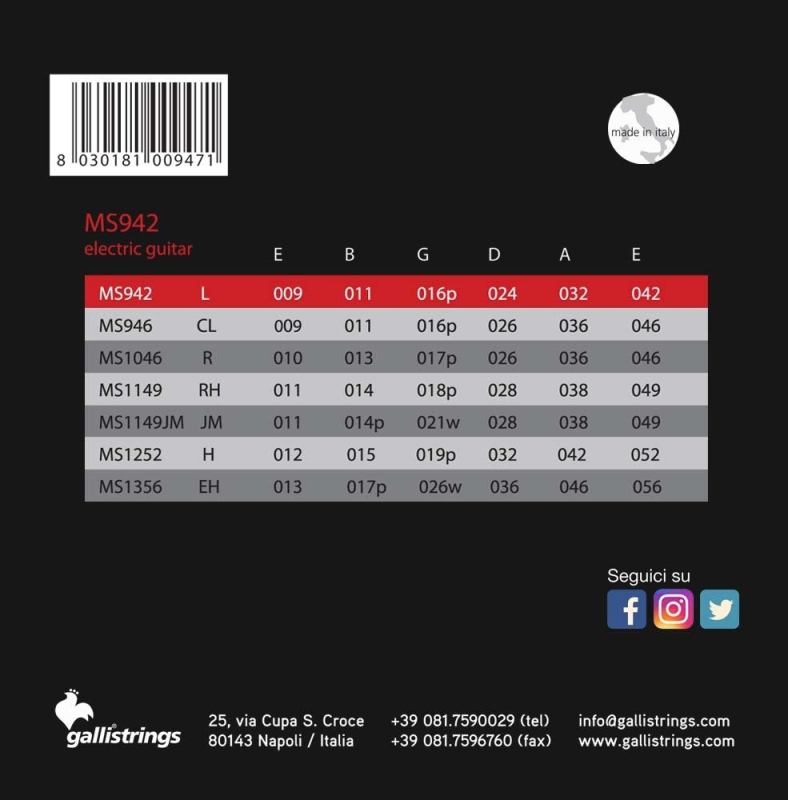 Galli MS942 Light - struny do gitary elektrycznej - 3